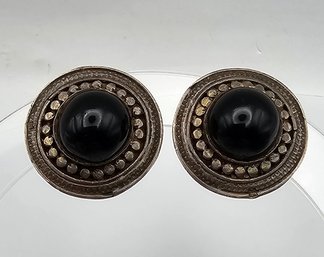 Onyx Sterling Silver Earrings 12.2 G