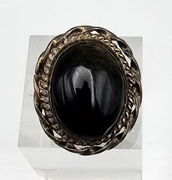 Obsidian Sterling Silver Ring Size 4.75 5.1 G