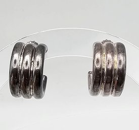 Sterling Silver Tubular Earrings 9.5 G