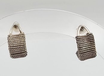 Sterling Silver Wrapped Hoop Earrings 2.6 G