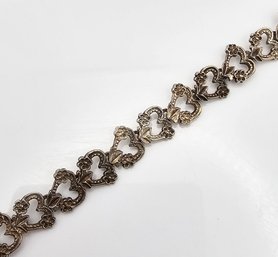 Sterling Silver Heart Bracelet 9.4 G