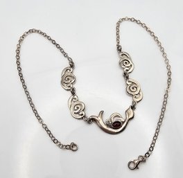 Glass Sterling Silver Swirl Necklace 9 G