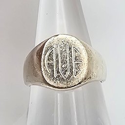 Sterling Silver Monogram Ring Size 7 10.5 G