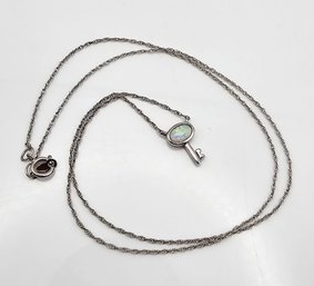 Opal Sterling Silver Key Necklace 1.7 G