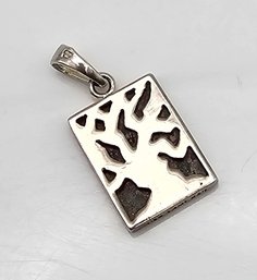 Moss Agate Sterling Silver Tree Pendant 1.9 G