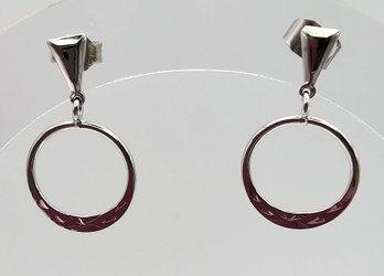 Sterling Silver Circle Earrings 1.1 G