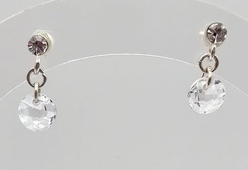 Crystal Sterling Silver Earrings 1.1 G