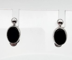 A&Z Onyx Sterling Silver Earrings 2.5 G