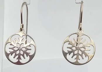 Sterling Silver Snowflake Earrings 1.3 G