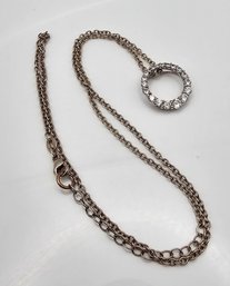 Rhinestone Sterling Silver Necklace 6.5 G