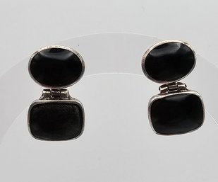 Onyx Sterling Silver Earrings 5.9 G