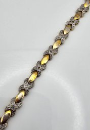 FAS Diamond Gold Over Sterling Silver Tennis Bracelet 11.7 G