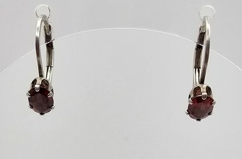 R Garnet Sterling Silver Earrings 1 G