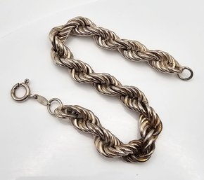 G Italy Sterling Silver Rope Chain Bracelet 14.4 G