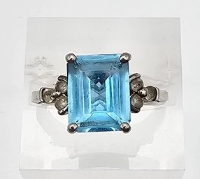 Topaz Sterling Silver Cocktail Ring Size 5.5 3.6 G