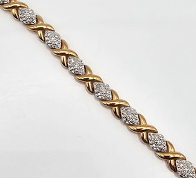 Ross Simons Diamond Gold Over Sterling Silver Tennis Bracelet 15.7 G