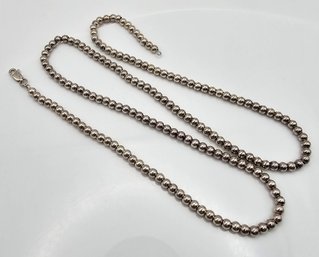 Sterling Silver Bead Necklace 21.3 G