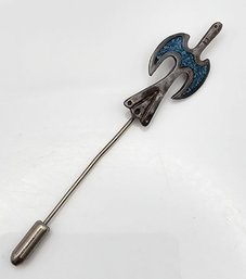 Crushed Turquoise Sterling Silver Thunderbird Stick Pin 4 G