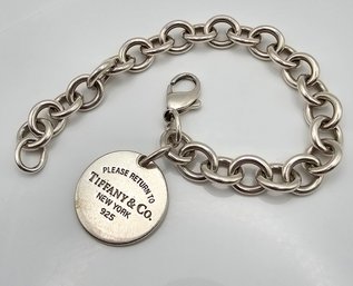 Tiffany & Co NY Sterling Silver Heart Toggle Bracelet 36.1 G