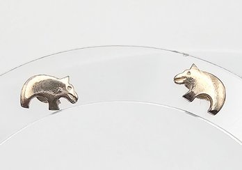 Sterling Silver Bear Earrings 1.1 G