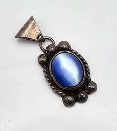 Blue Cat Eye Sterling Silver Pendant 6 G