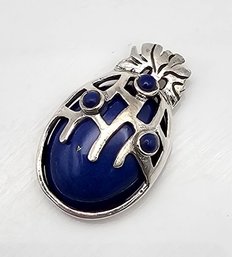 Natural Blue Stone Sterling Silver Pendant 8.5 G