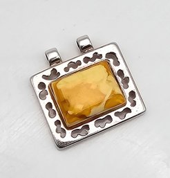 Amber Sterling Silver Pendant 4.3 G