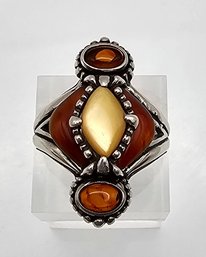 Carolyn Pollack Relios Amber Sterling Silver Ring Size 9.25 10.4 G
