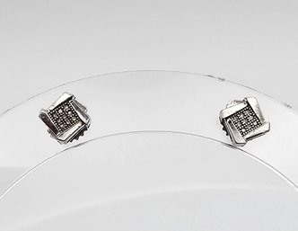 HK Diamond Sterling Silver Earrings 1.3 G