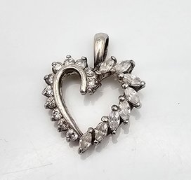 Iolite Sterling Silver Heart Pendant 3.1 G