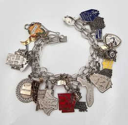Sterling Silver Charm Bracelet 58.8 G