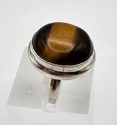 Tigers Eye Sterling Silver Ring Size 5 8.7 G