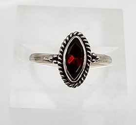 Garnet Sterling Silver Cocktail Ring Size 4 1.8 G Approximately 0.5 TCW