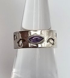 Amethyst Sterling Silver Ring Size 6.5 5.3 G