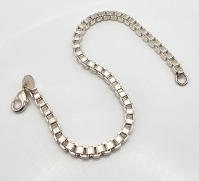 Sterling Silver Box Chain Bracelet 15 G