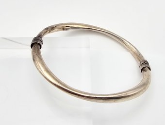 Sterling Silver Hollow Form Bangle Bracelet 11.9 G