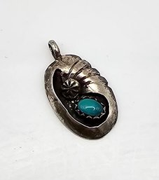 Turquoise Sterling Silver Pendant 1.2 G