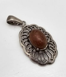 Amber Sterling Silver Pendant 6.3 G