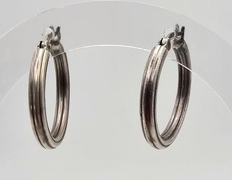 Sterling Silver Hoop Earrings 4.3 G