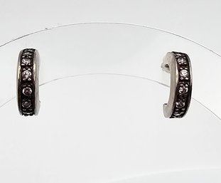 Sterling Silver Cubic Zirconia Earrings 2.6 G