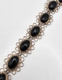 Obsidian Sterling Silver Bracelet 15.9 G