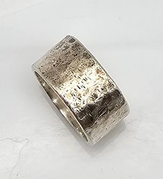 Mexico Taxco TO-m? Sterling Silver Hammered Ring Size 6.25 8.2 G