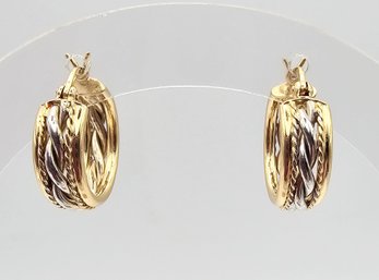 14K Gold Hoop Earrings 3.2 G