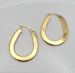 S 14K Gold Hollow Form Hoop Earrings 3 G