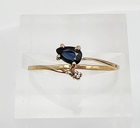 Topaz Sapphire 10K Gold Cocktail Ring Size 5.75 0.8 G