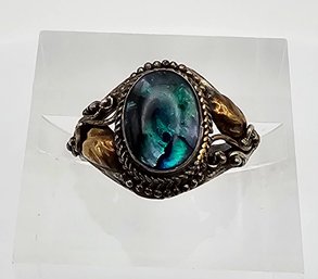 M 828 Sterling Silver Abalone Ring Size 2.25 1.8 G
