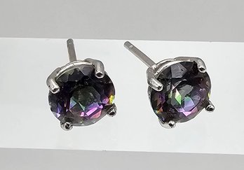 GM Tourmaline Sterling Silver Stud Earrings 0.8 G Approximately 1.5 TCW