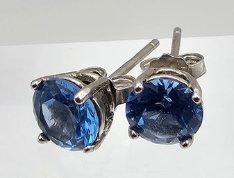 Topaz Sterling Silver Stud Earrings 1 G Approximately 1.3 TCW 1