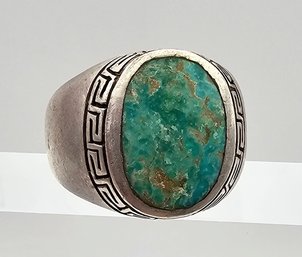 Southwestern Turquoise Sterling Silver Ring Size 13 13.5 G