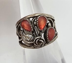 Stone Sterling Silver Ring Size 4.5 5 G Southwestern